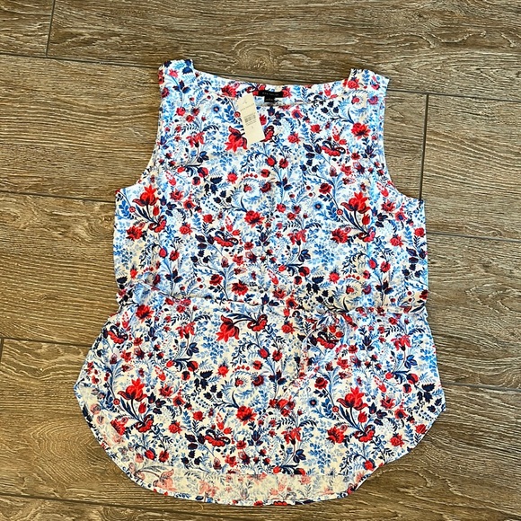 NWT Ann Taylor Belted Floral Top - Picture 1 of 6